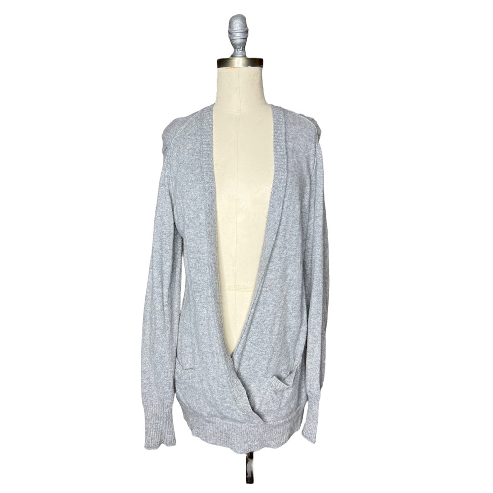 Banana Republic Italian Yarn Cashmere Wool Drape Front Sweater size L
